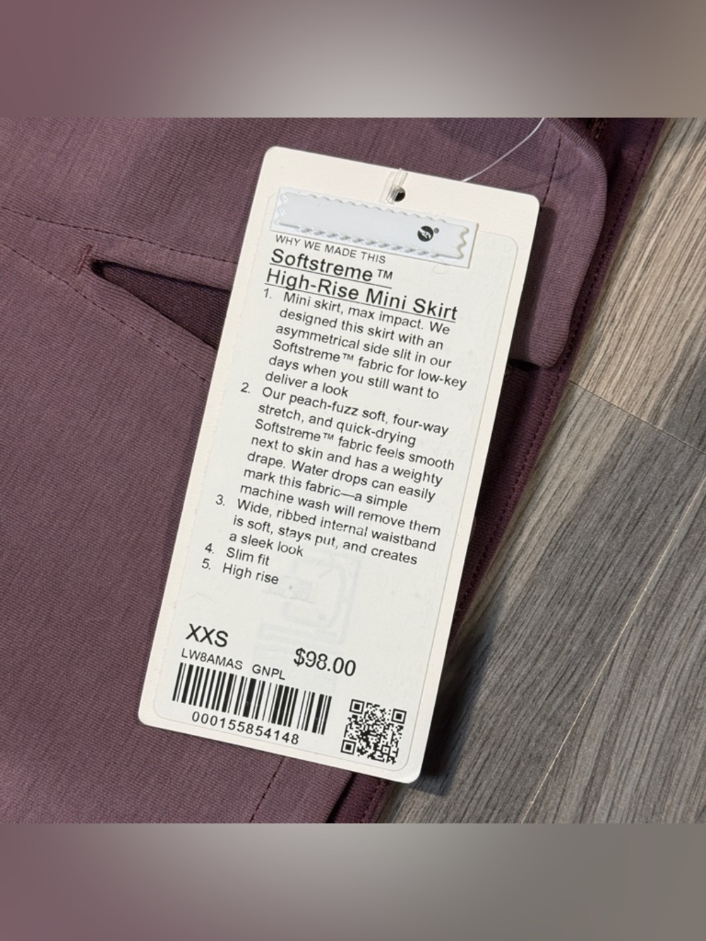 *NWT Lululemon Women's Softstreme High-Rise Mini Skirt - Goodnight Plum - Picture 6 of 9